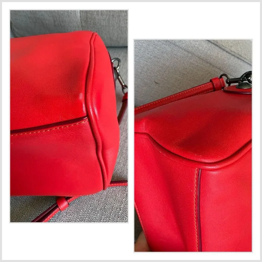 COACH x Disney 59371 Mickey Mouse leather Mini Bennett satchel Crossbody Bag Red